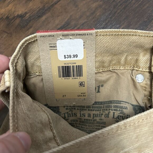 NWT Levis Shorts Womens 27 Tan 501 Button Fly Cut Off High Rise Jean Denim - Picture 7 of 12